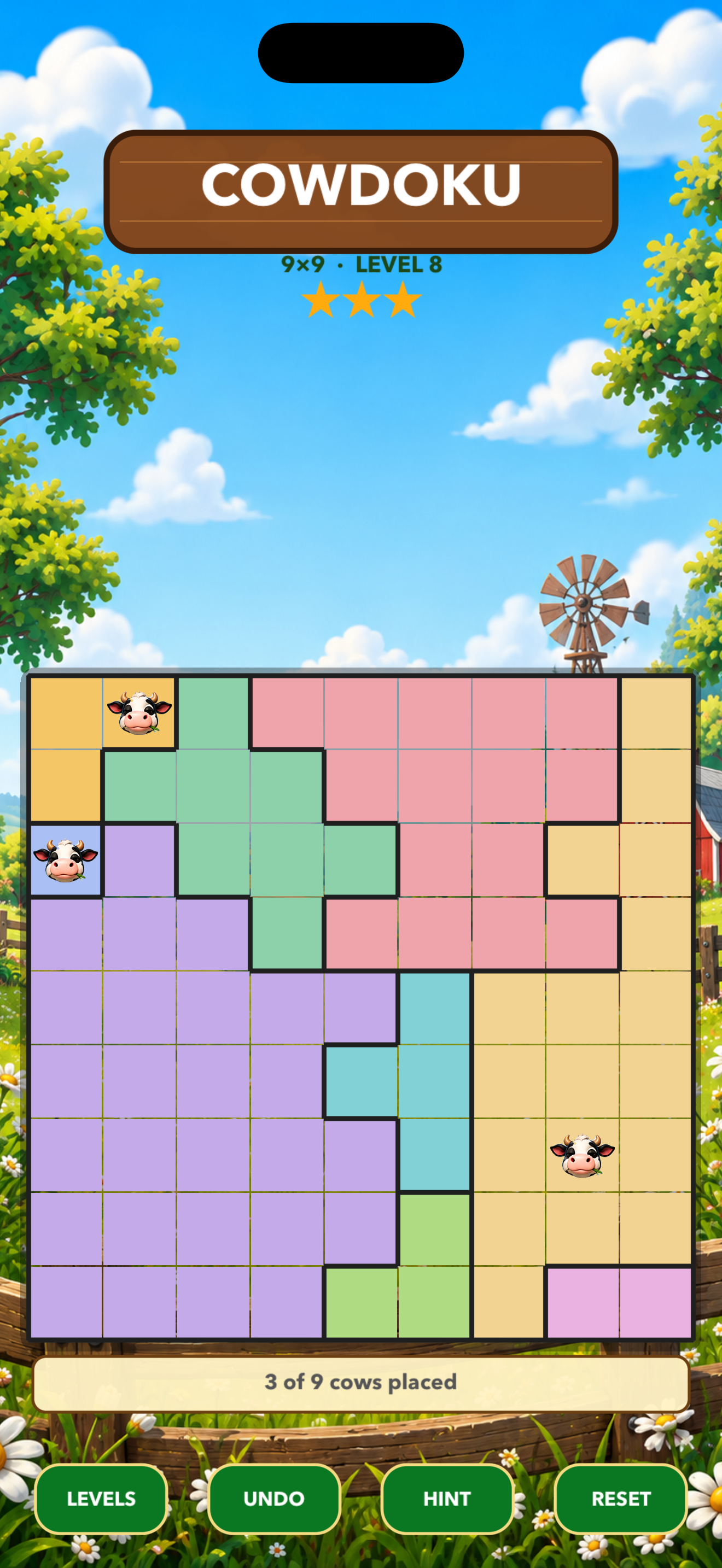 Cowdoku 9 by 9 puzzle