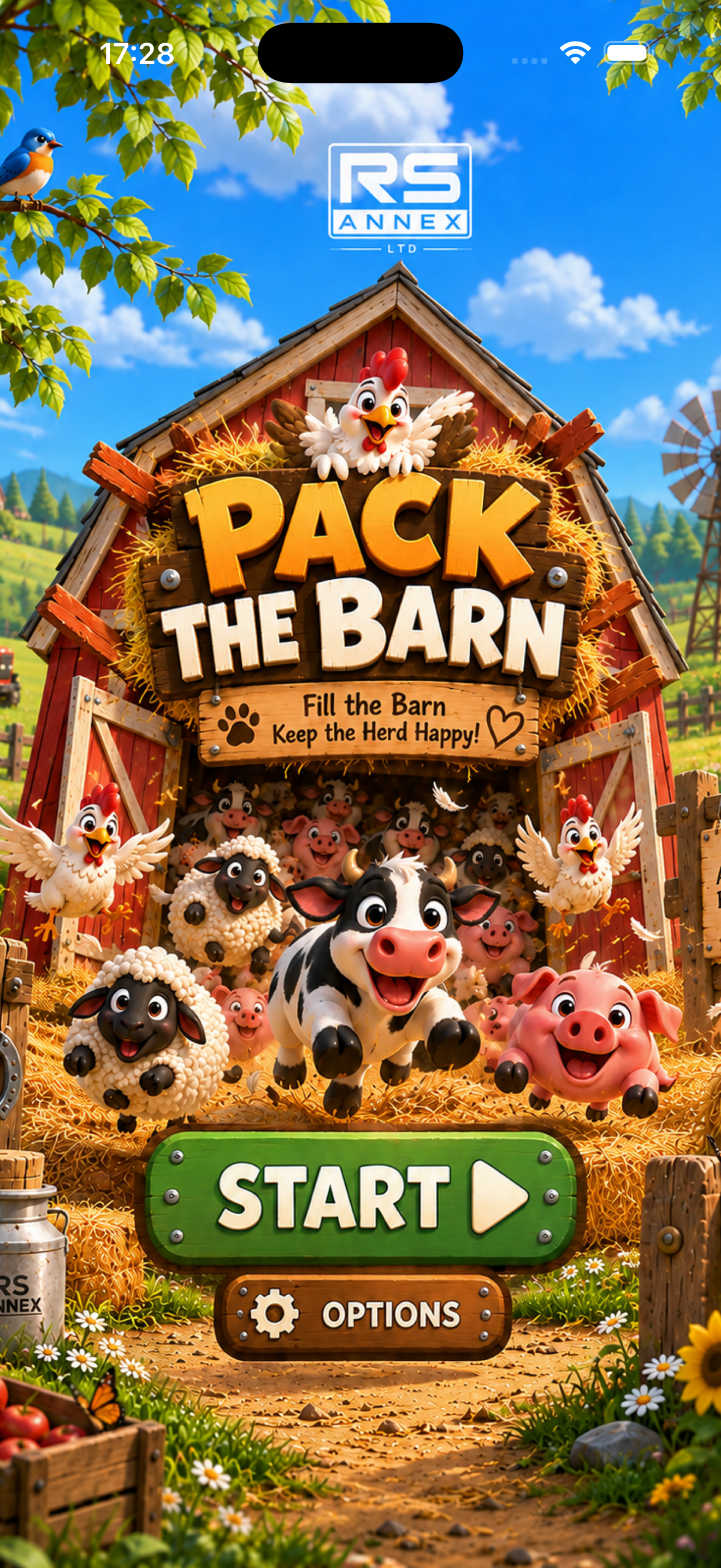 Pack the Barn title screen